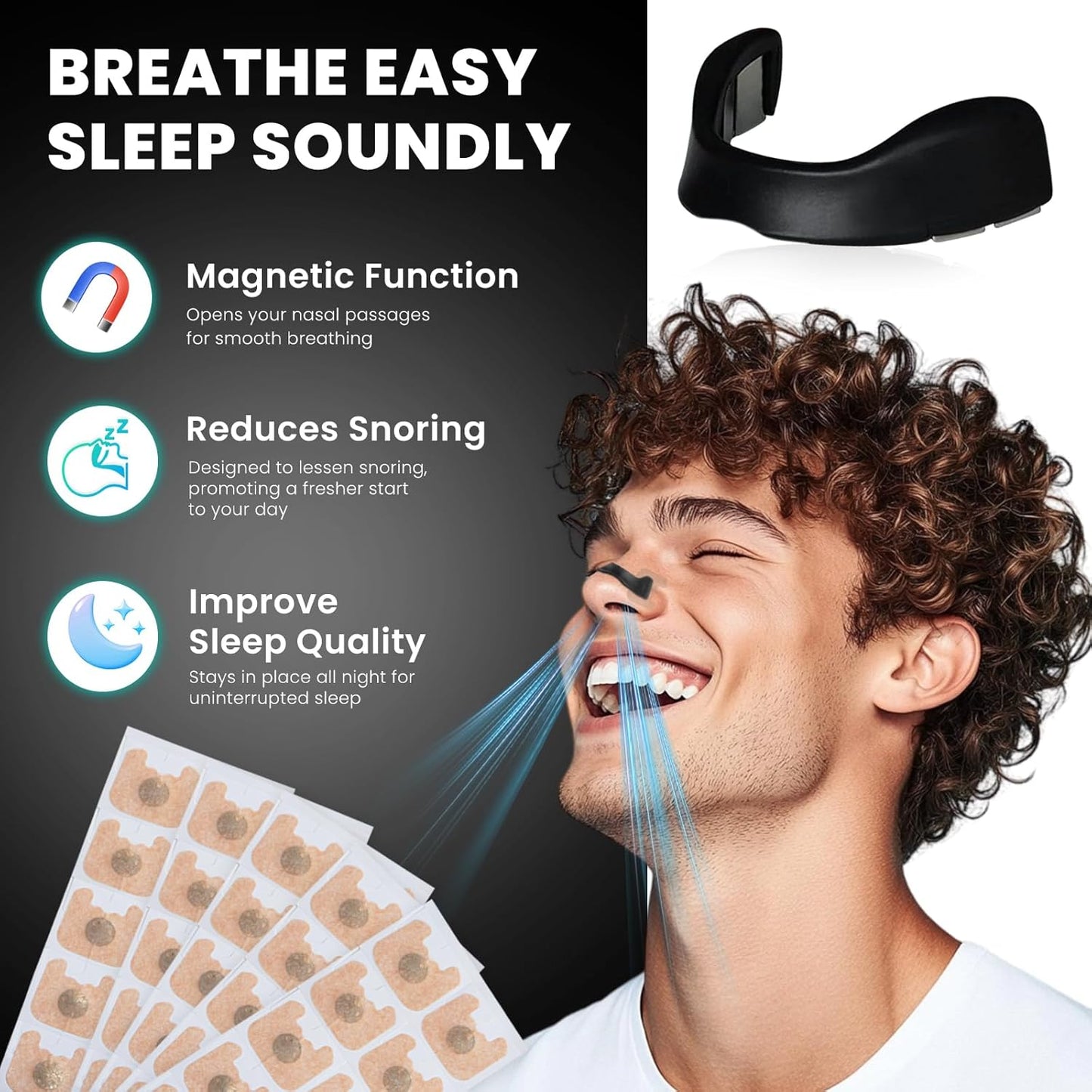 Magnetic Nasal Dilator Strips - Better Breathing for Sleep & Sport